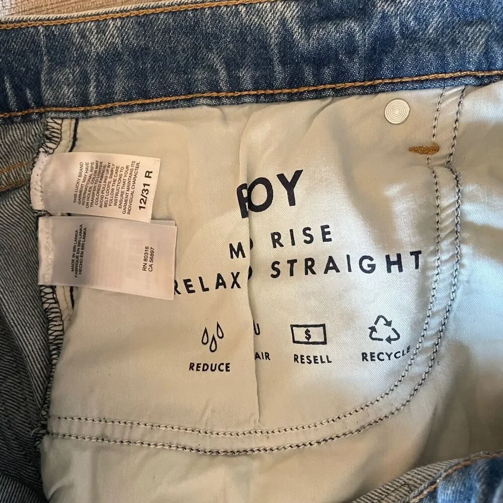 Lucky Brand distressed boy jeans, size 12/31 - Picture 7 of 12